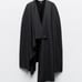 NWT Zara Woman Wool Blend Cape Coat Sweater Gray Black Size M Medium