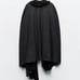 NWT Zara Woman Wool Blend Cape Coat Sweater Gray Black Size M Medium
