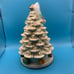Vintage Avon Christmas Tree Fiber Optic Porcelain Musical 10”Music Does Not Work