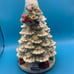 Vintage Avon Christmas Tree Fiber Optic Porcelain Musical 10”Music Does Not Work