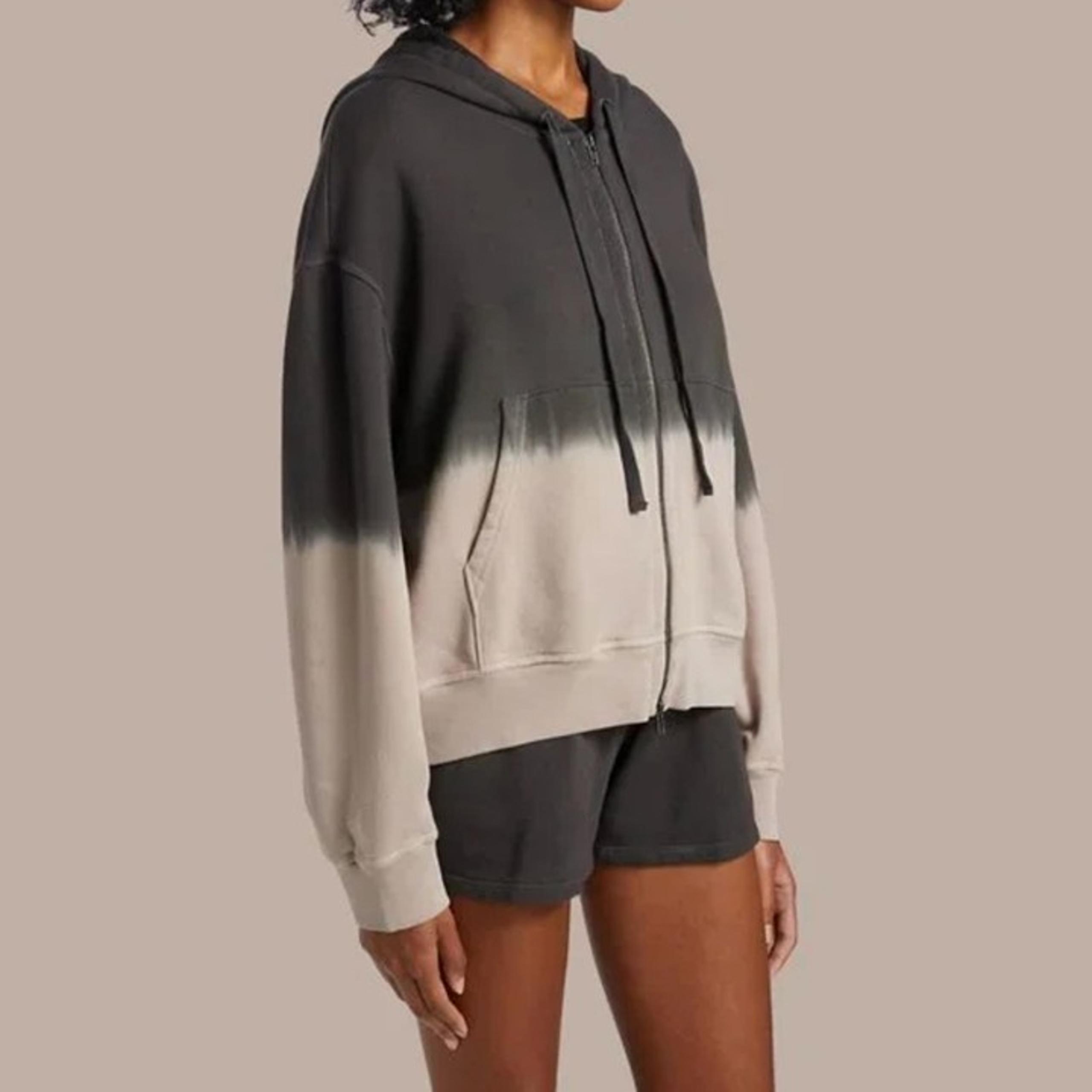 ATM Anthony Thomas Melillo Full Zip Hoodie XS Gray Dip Dye French Terry Pockets