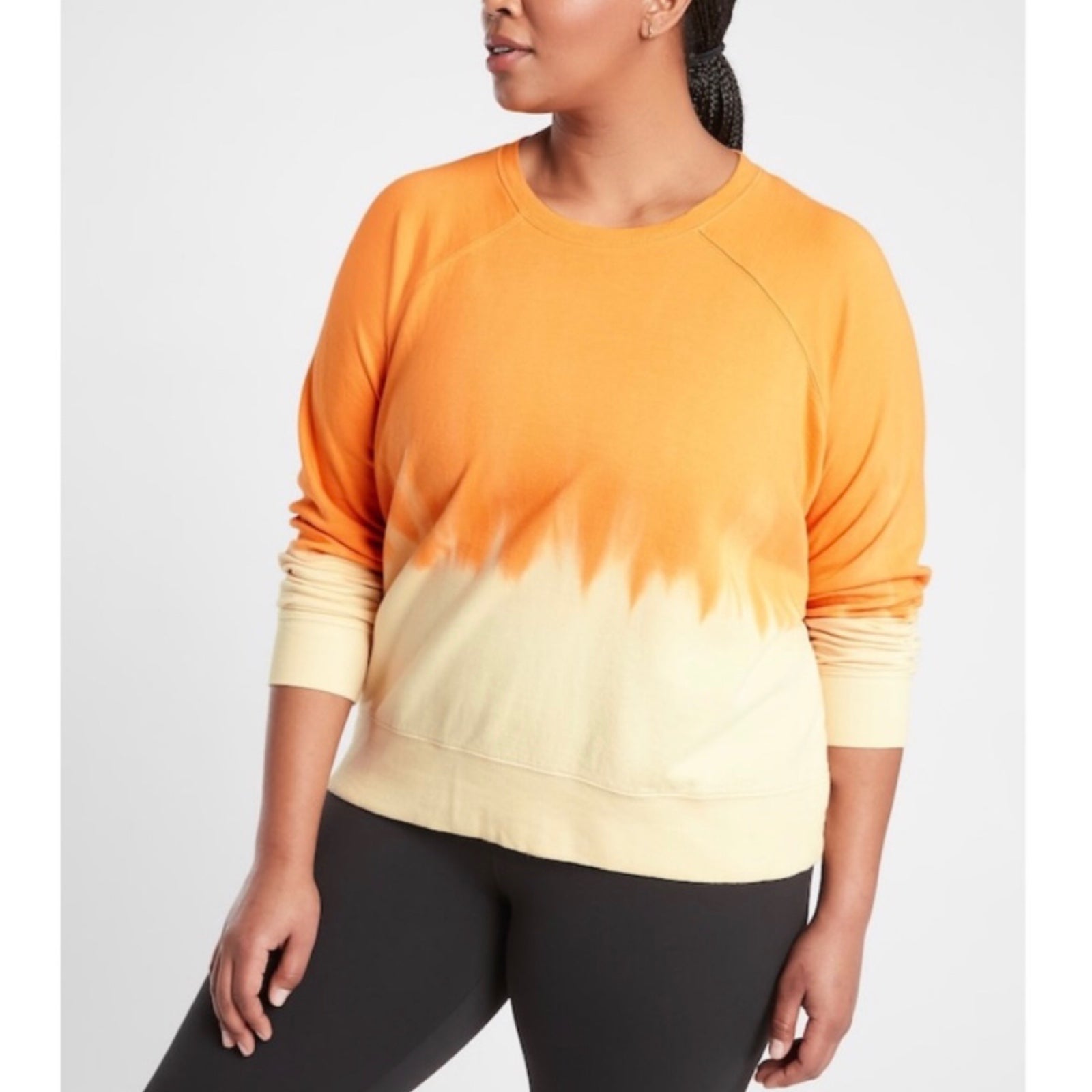Athleta Sundown Dip Dye Crewneck Sweatshirt Sz L