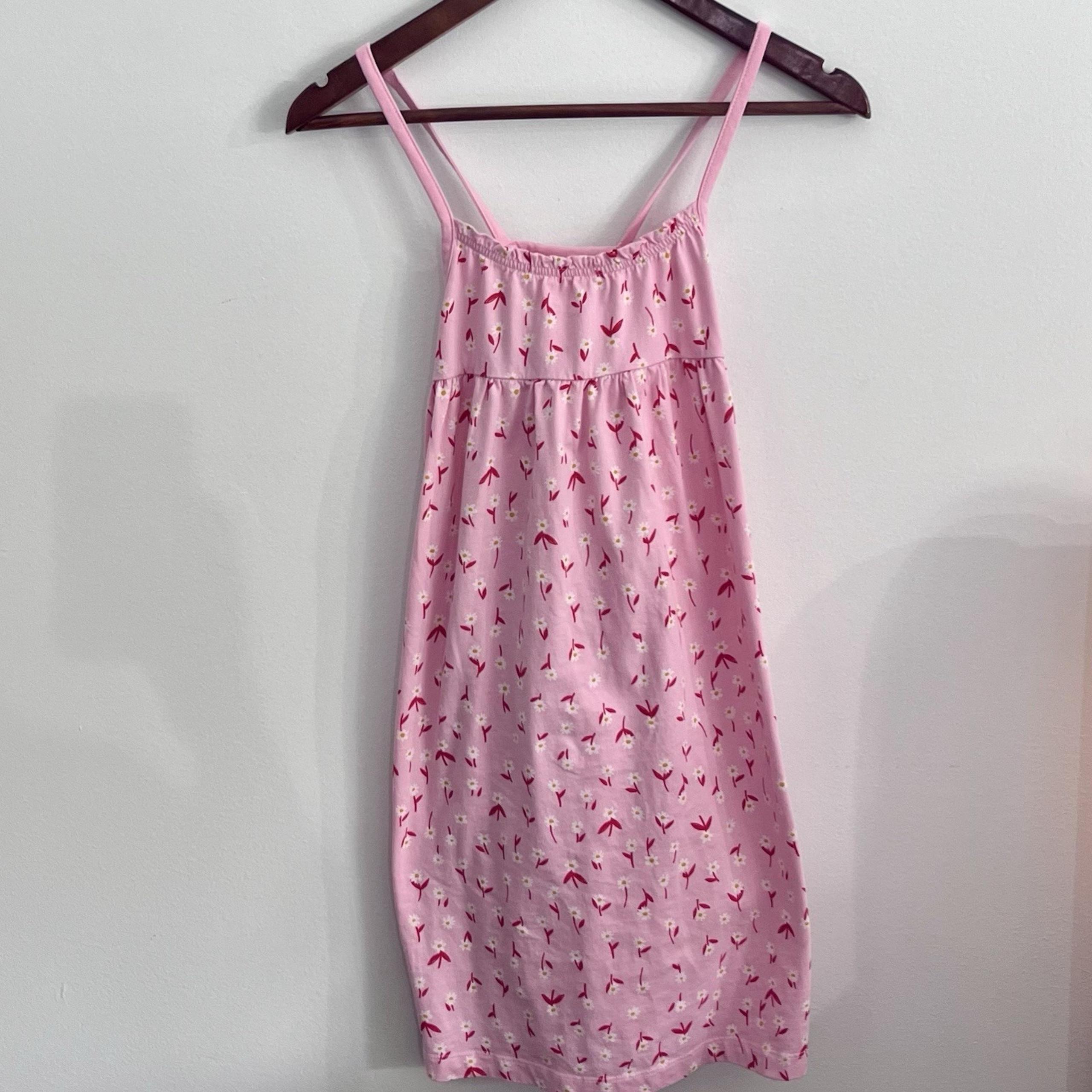 Hanna Andersson Pink Red Floral Happy Daisy Strappy Sundress Girls Size 10/140
