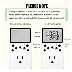 Digital Electronic Outlet Programmable Plug Timer 3-Prong LCD Display 3536