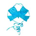 Vintage Aqua Blue Sequin Butterfly Halter Top One Size Y2K Festival Fairy Core