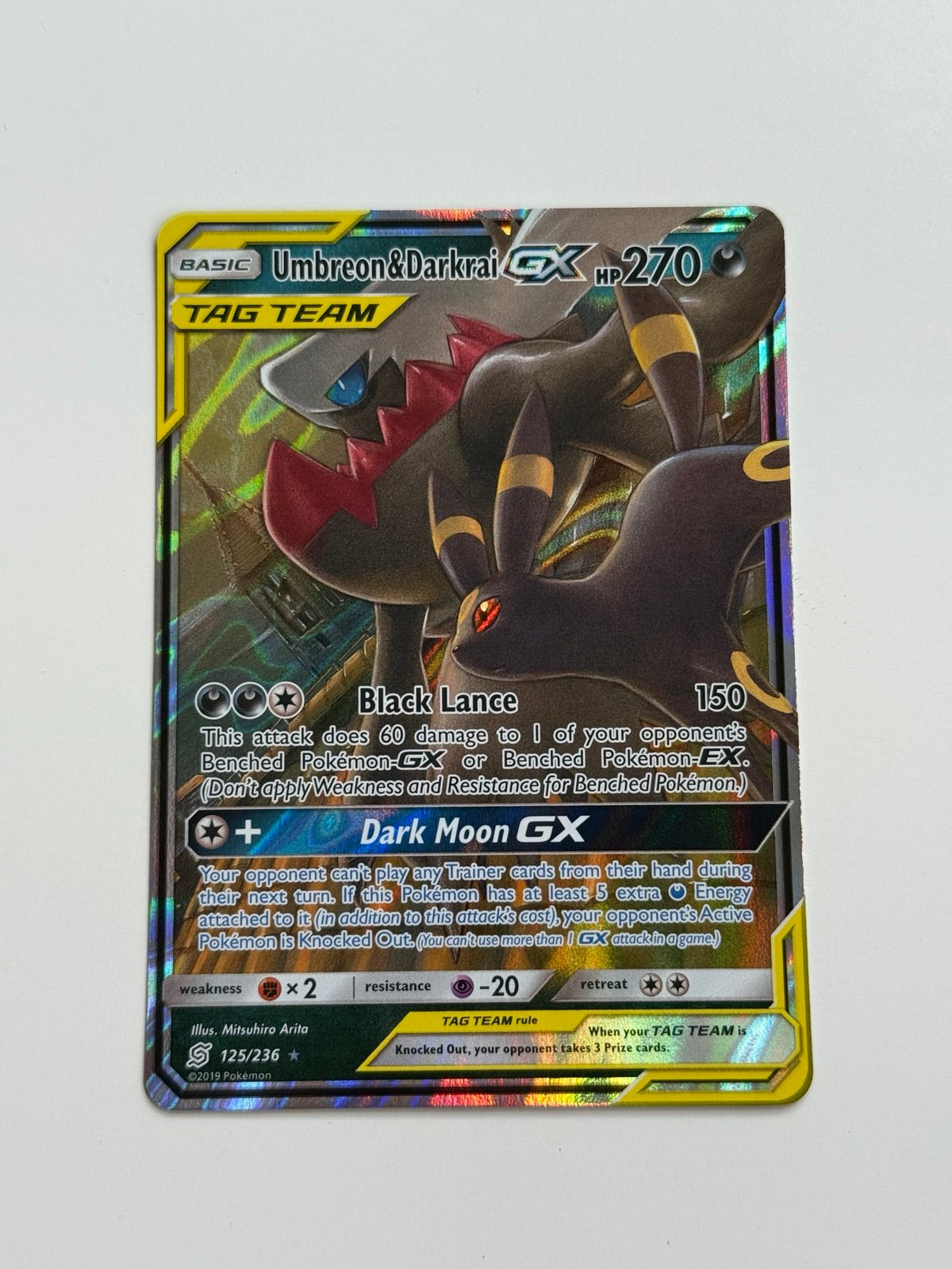 Pokemon Sun and Moon Unified Minds UMBREON & DARKRAI GX Tag Team #125/236