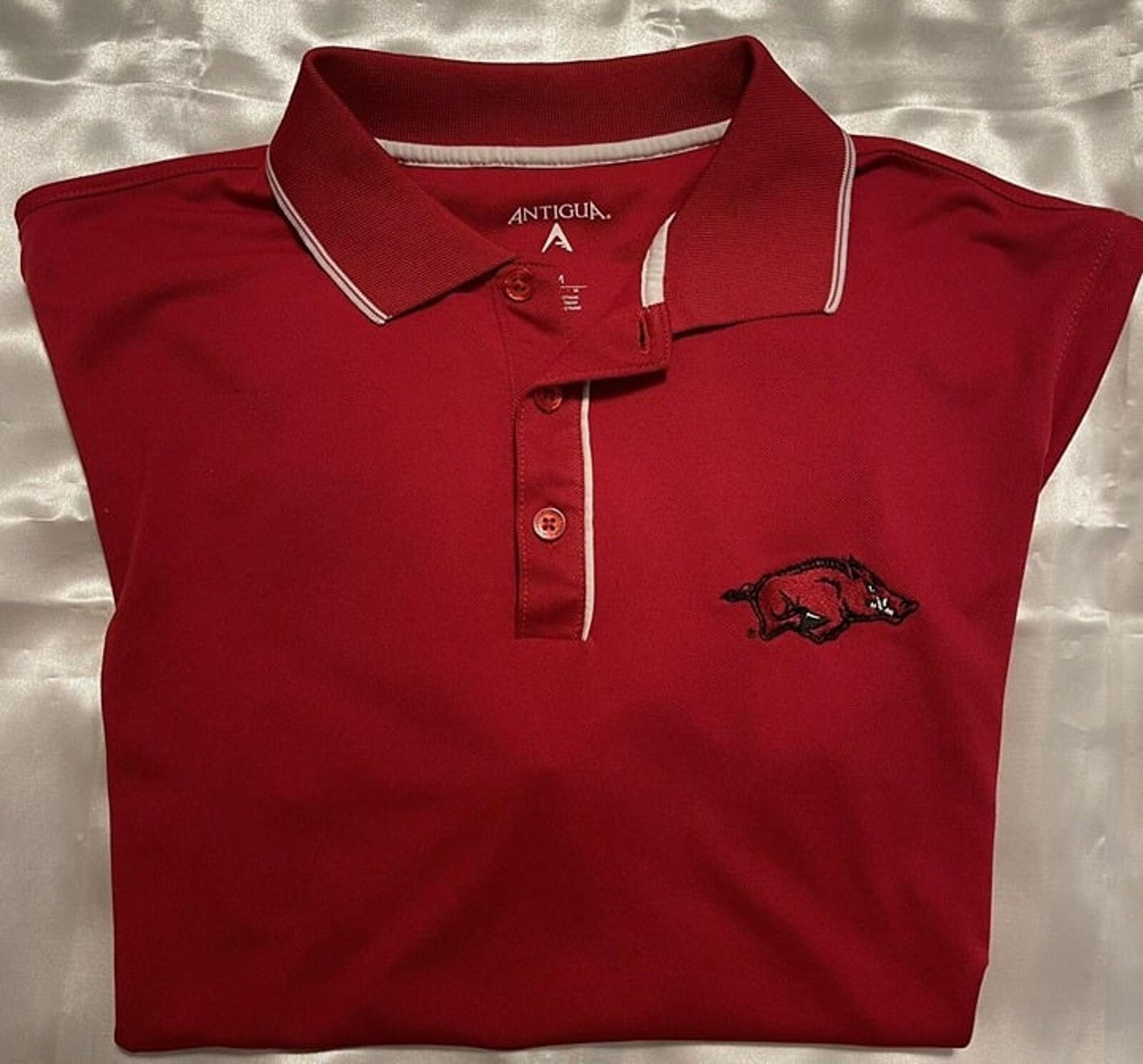 Antigua Arkansas Razorbacks Polo Shirt Mens, Size Medium