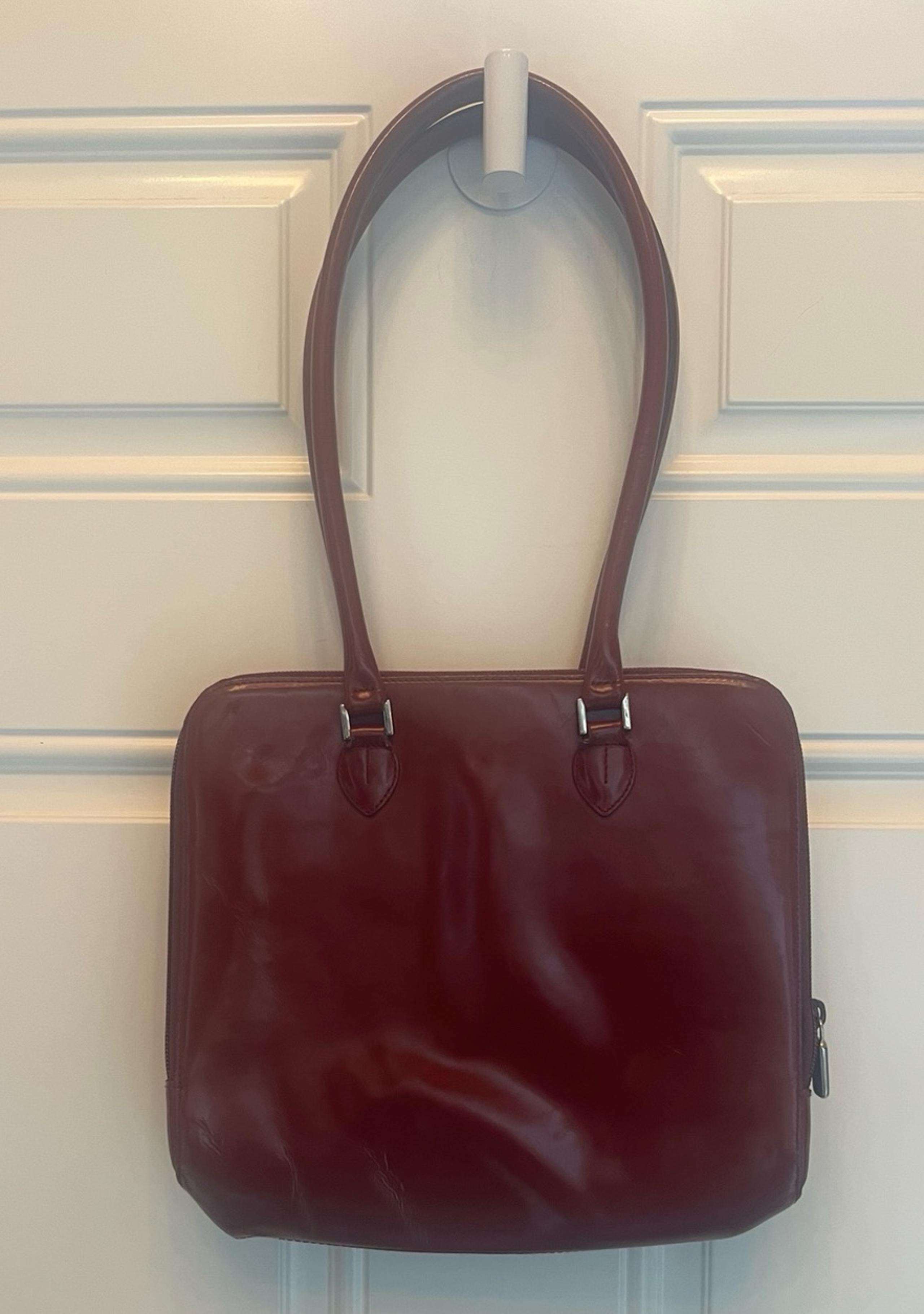 Vintage FURLA  Brick Double Zip Handbag Shoulder Bag