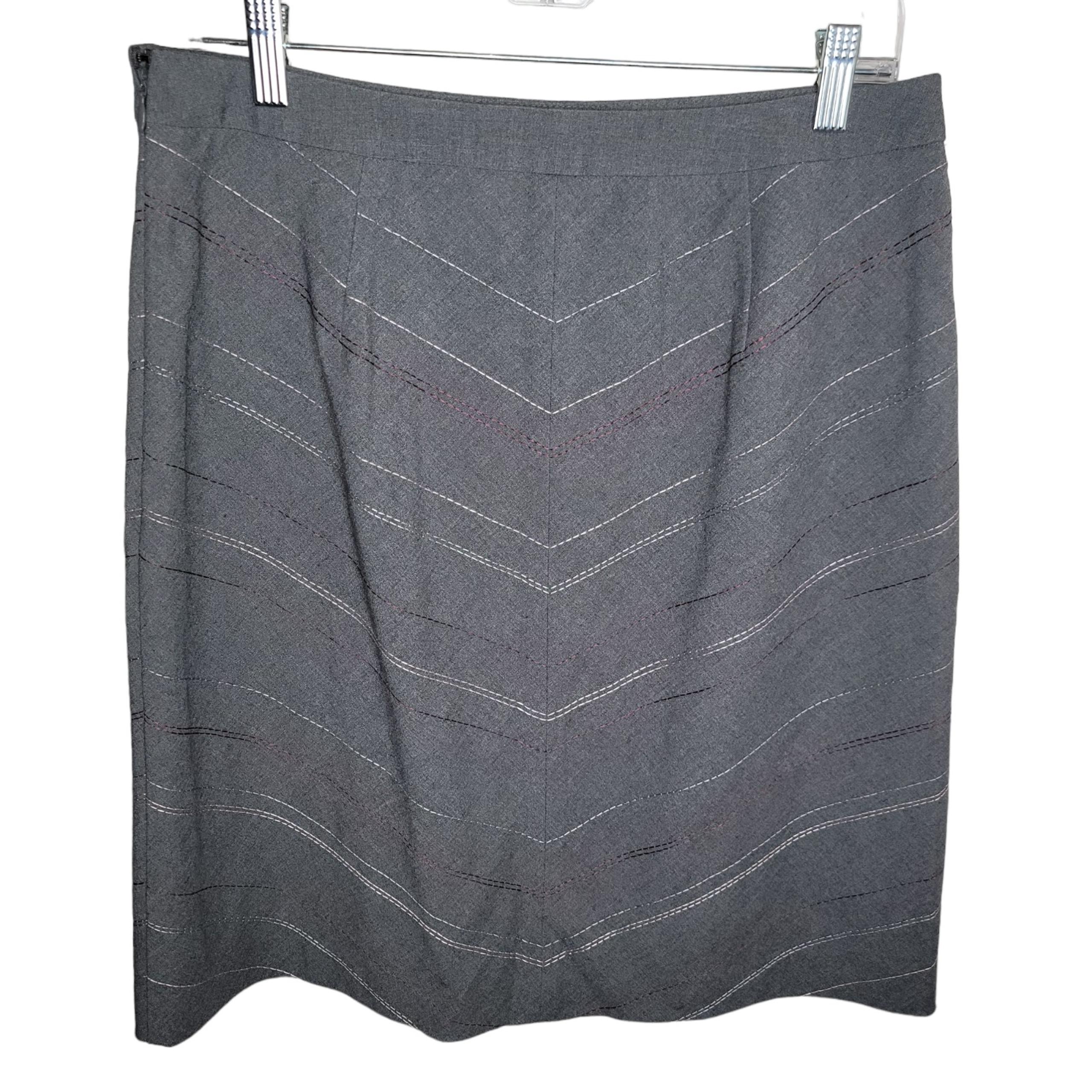 Ann Taylor chevron embroidered a-line skirt size 10