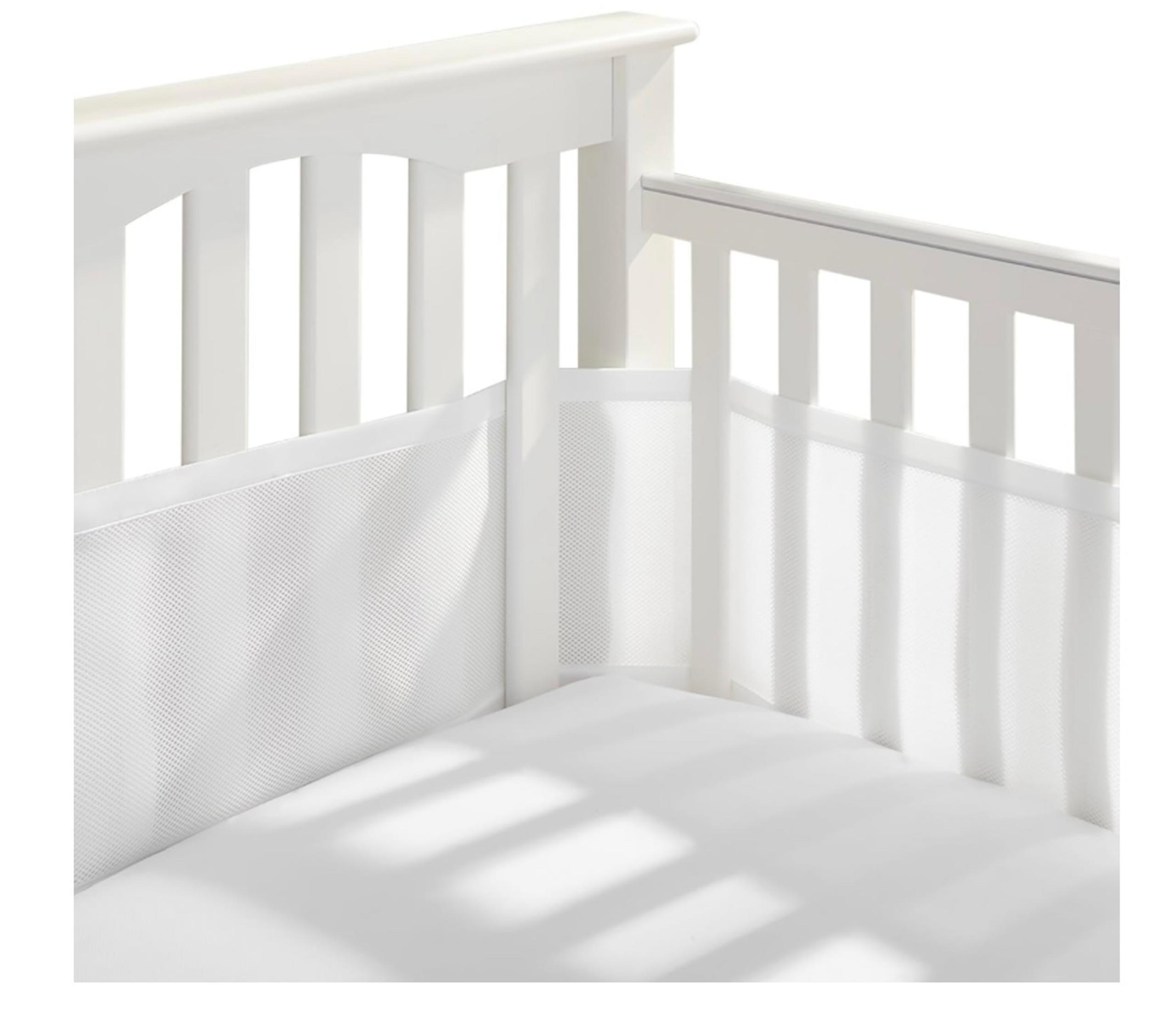 Breathable Baby 2-Piece White Mesh Crib Liner