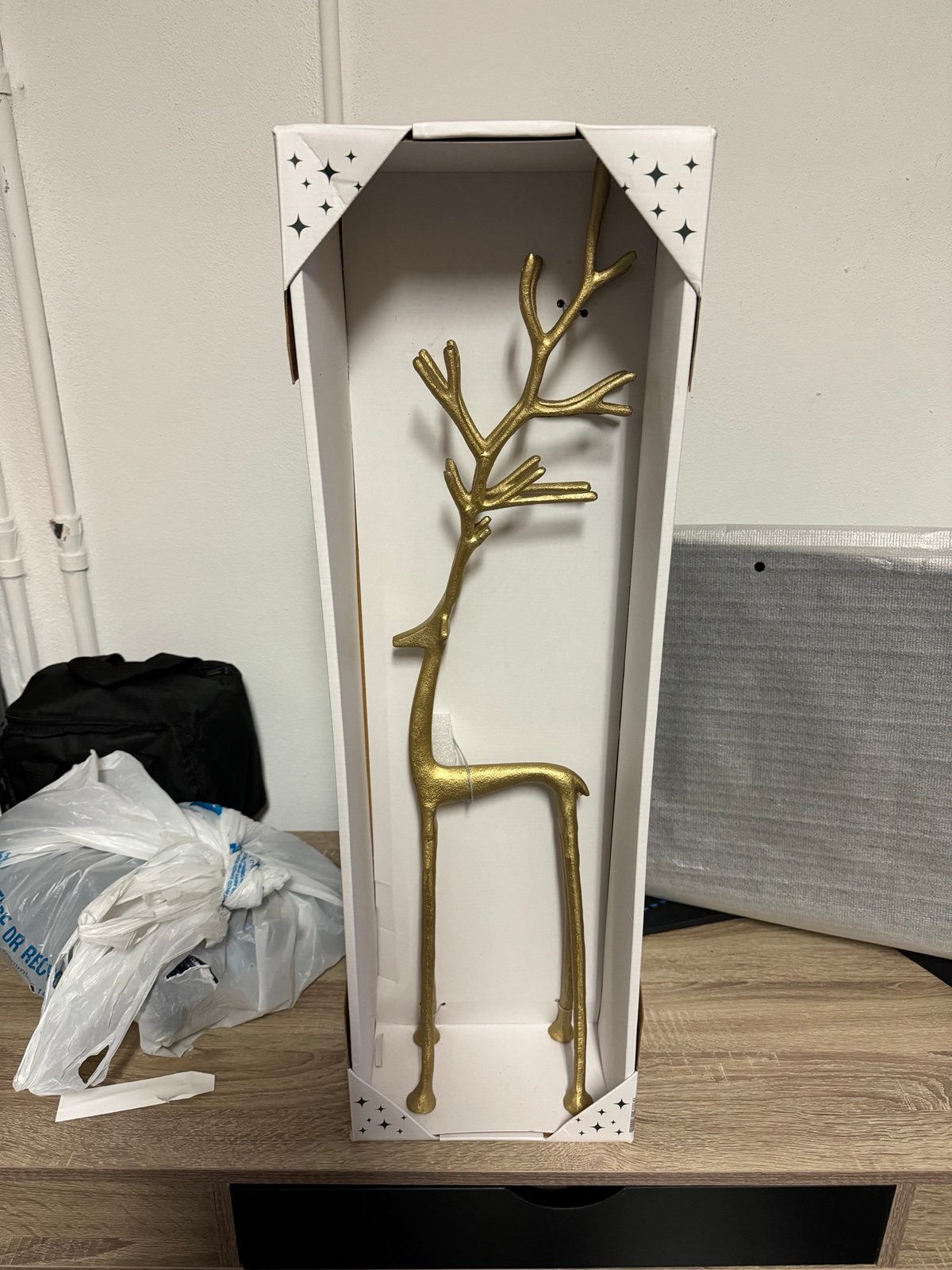 Gold 28 Inch Tall Holiday Reindeer Aldi