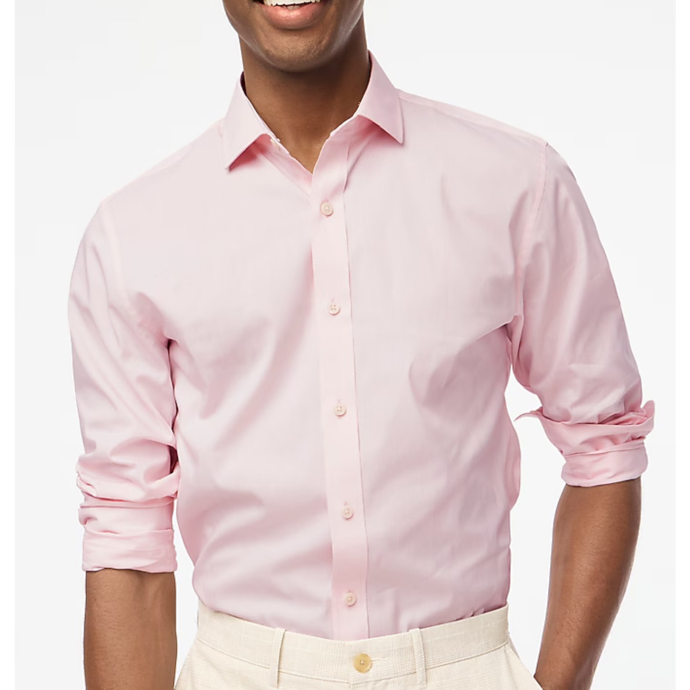 NWT J.Crew Slim Performance Dress Shirt In Fresh Peony Eoe Pink Size XXL