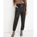 Madewell Vegan Leather Pull-On Paperbag Pants Black Relaxed Fit Women's 16 New