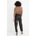 Madewell Vegan Leather Pull-On Paperbag Pants Black Relaxed Fit Women's 16 New
