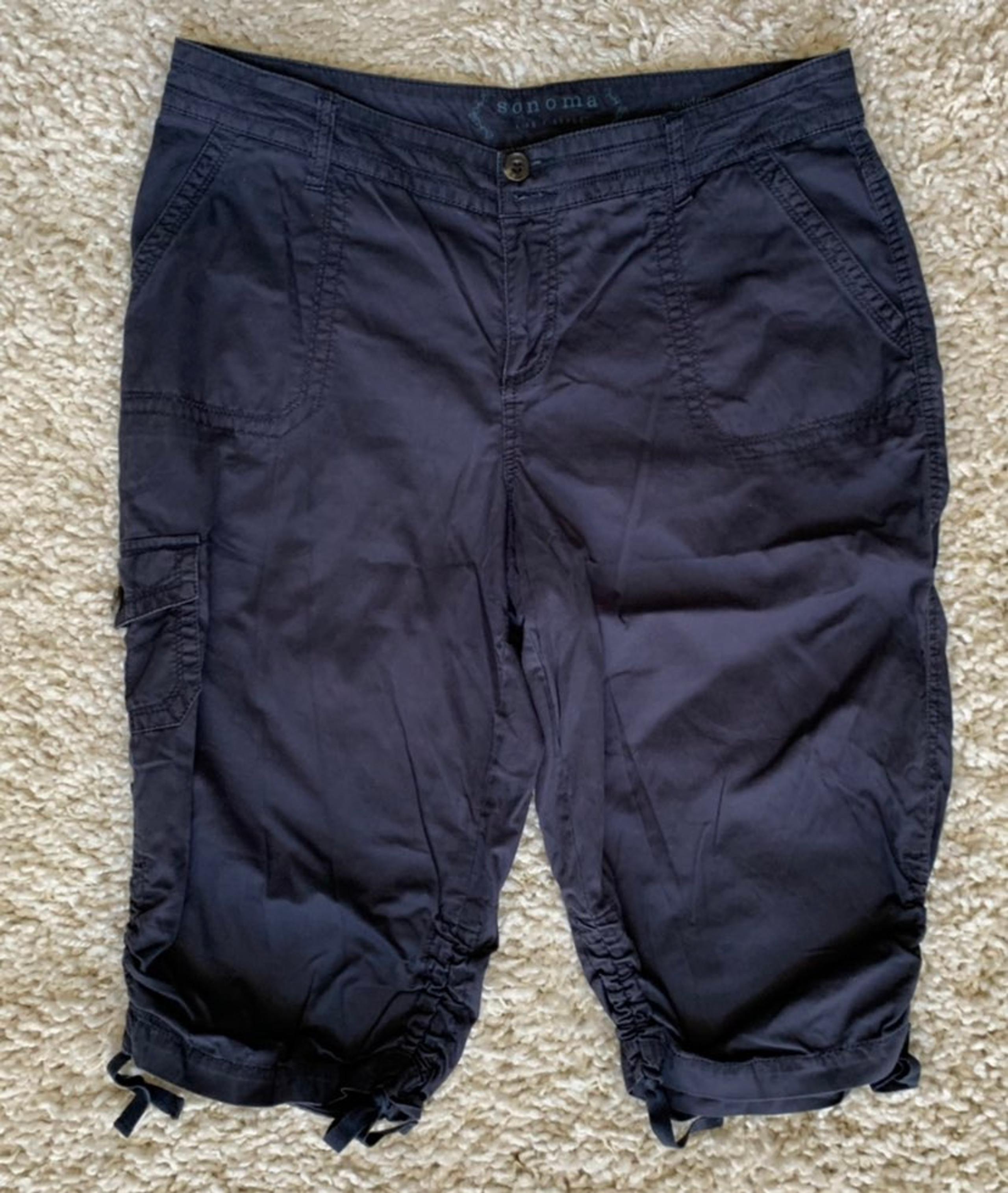 Sonoma Navy Blue Modern Skimmer Cropped Pants Capris 12
