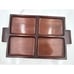 Divided Mahogany Wood Serving Tray Hors D'Oeuvres Rectangle Made Haiti