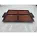 Divided Mahogany Wood Serving Tray Hors D'Oeuvres Rectangle Made Haiti