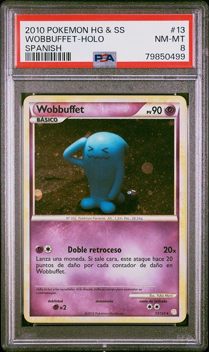 Psa 8 Pokemon Heartgold & Soulsilver 13 Wobbuffet-Holo Spanish Yuka Morii
