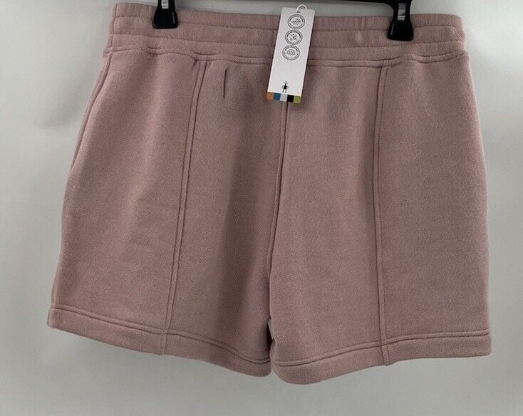 BRAND NEW Smartwool Women's L High-Rise Solid Pink Stretch Terry Shorts