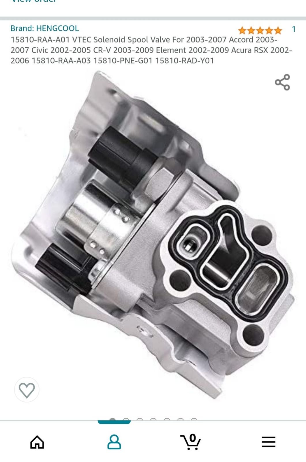 Honda civic 2.0l vtec solenoid