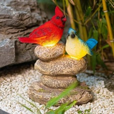 Solar Garden Statues Outdoor Decor, Garden Sculptures Stones Statue