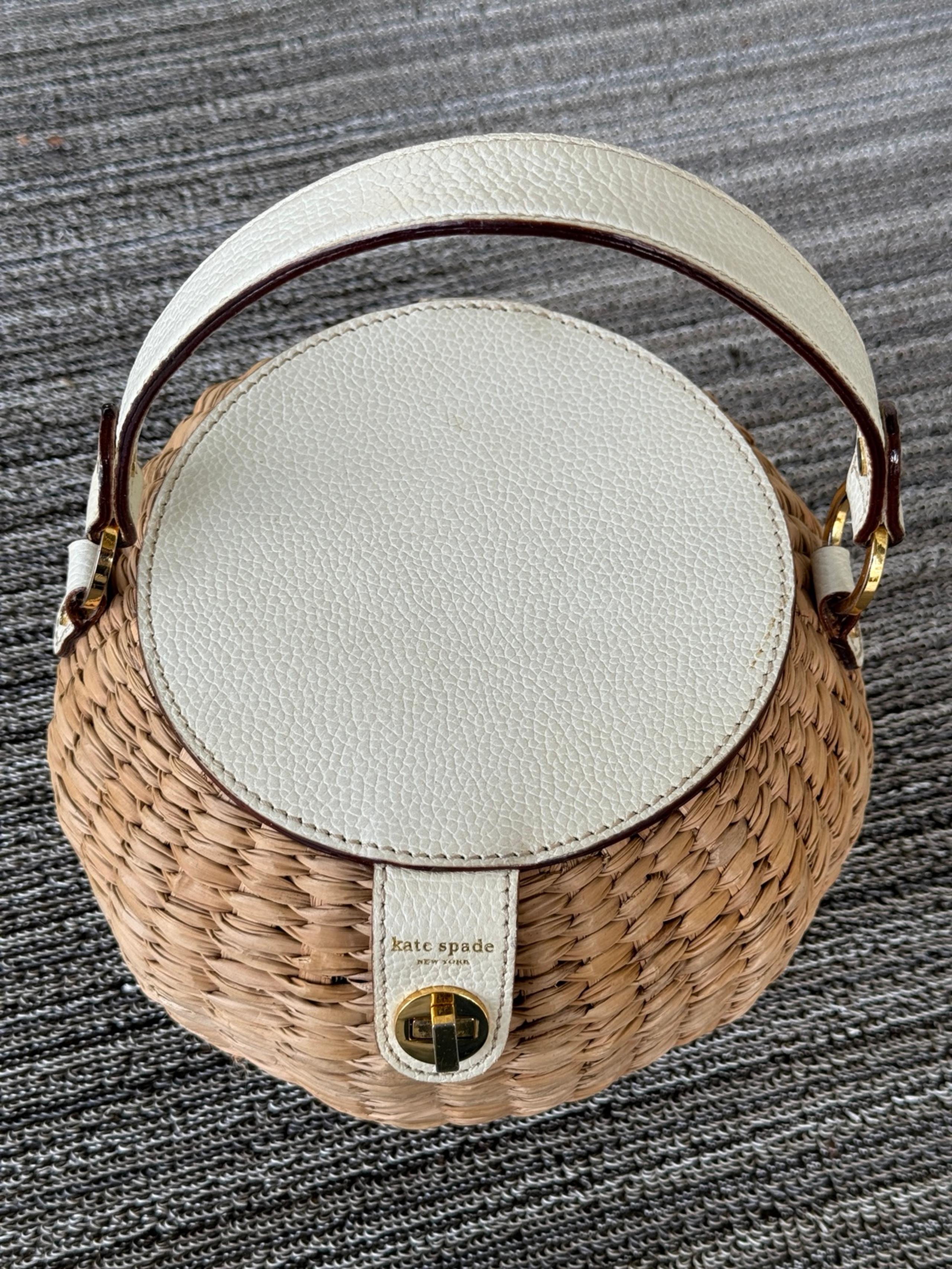 Kate Spade New York Darby Basket Bag Purse Wicker