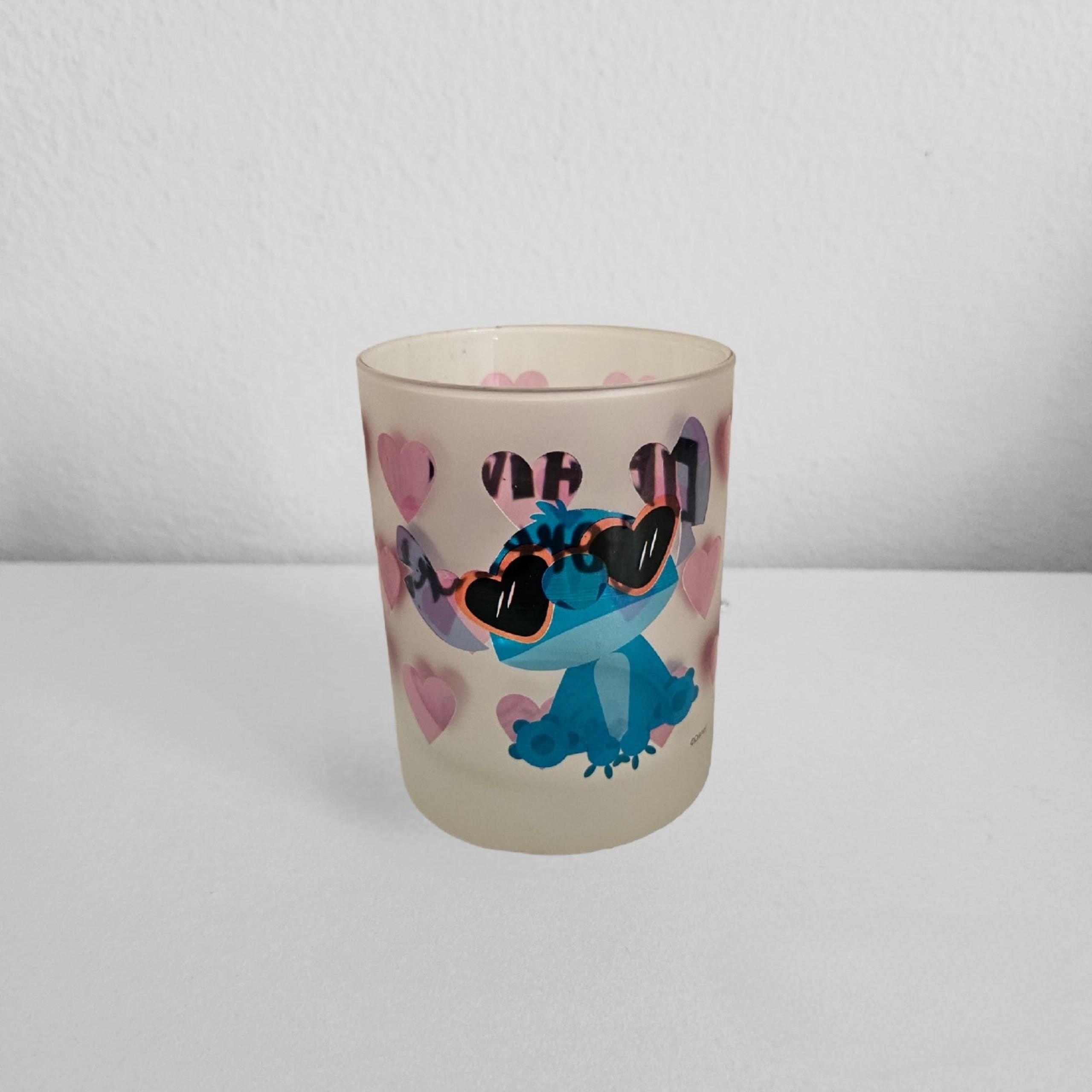 Disney (Stitch) Valentines Frosted Glass