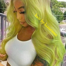 Human hair lace front wigs blended