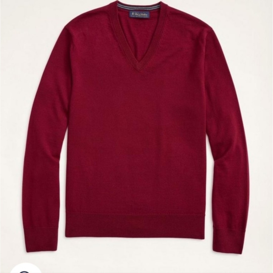 Brooks Brothers V-Neck Merino Wool Sweater