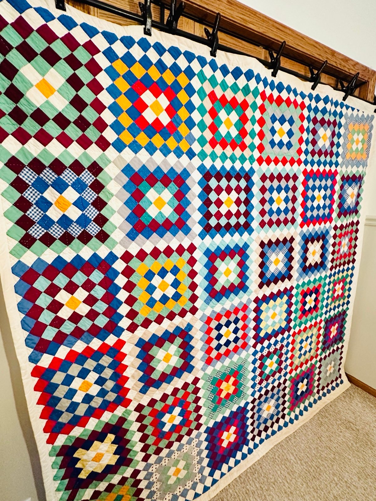 Handmade patchwork cotton quilt