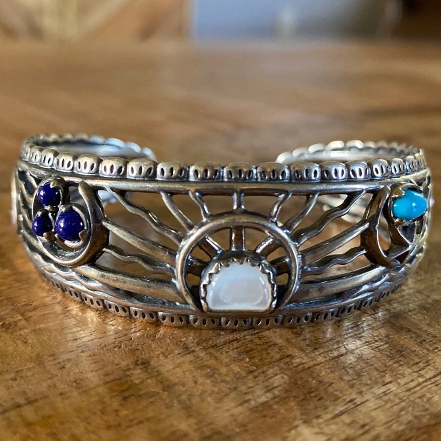 Carolyn Pollack Beach Theme Bracelet with Moonstone, Lapis Lazuli & Turquoise