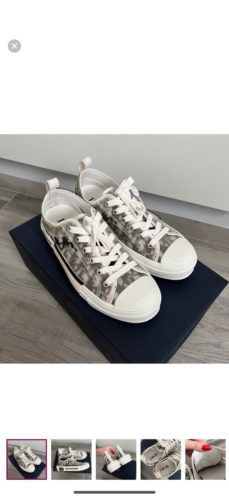 Dior Oblique White and Black Low-Top B23 Sneakers Size 8