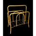 Chinoiserie Faux Bamboo Brass Magazine Rack Stand Record Album Regency Vintage