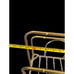 Chinoiserie Faux Bamboo Brass Magazine Rack Stand Record Album Regency Vintage