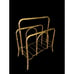 Chinoiserie Faux Bamboo Brass Magazine Rack Stand Record Album Regency Vintage