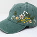 Hand Embroidered Floral Baseball Cap