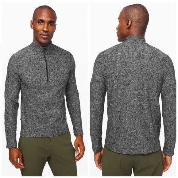 Lululemon NETS Men’s Surge Warm 1/2 Zip Heathered Black Hblk