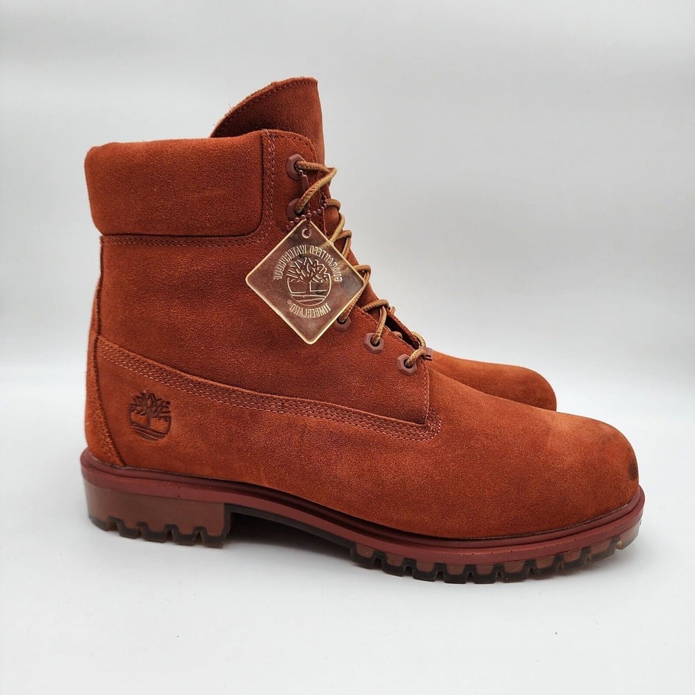 TIMBERLAND 6 400 GRAM AUTUMN LEAF WATERPROOF BOOTS SHOES LIMITED RARE ORANGE