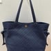 Navy Tory Burch Georgia Quilted Tote Bag
