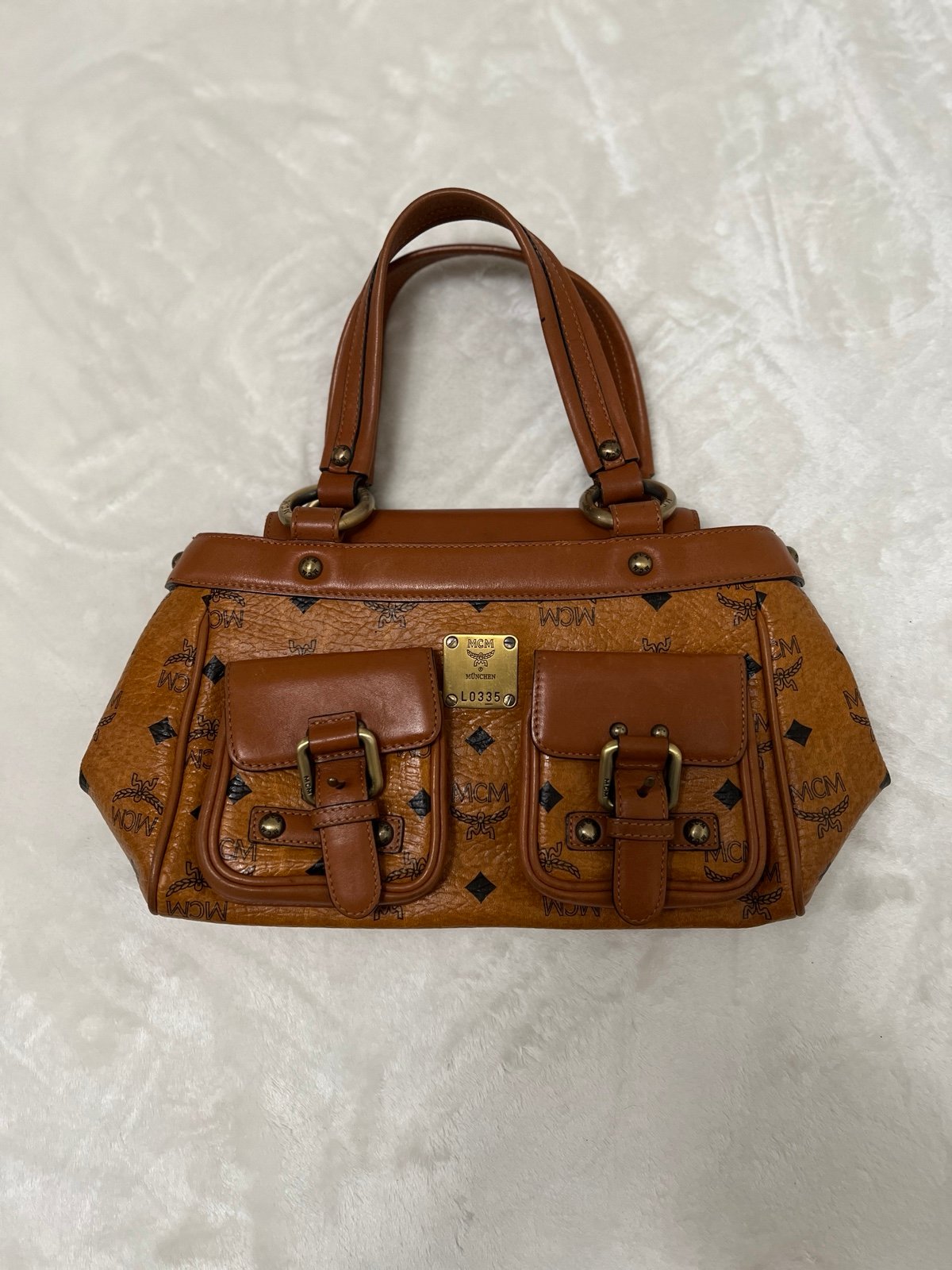 MCM cognac mini tote