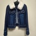 M'S GRACY Denim Jacket with Fur Collar and Ribbon