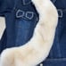 M'S GRACY Denim Jacket with Fur Collar and Ribbon