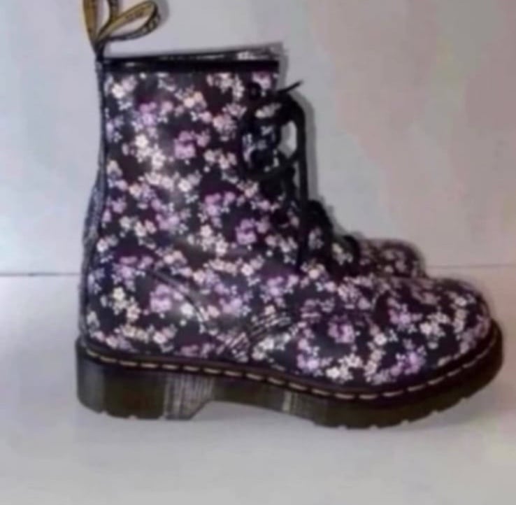 Dr Martens Woman's Mini Tydee Floral 1460 Eight Eyelet Boots,