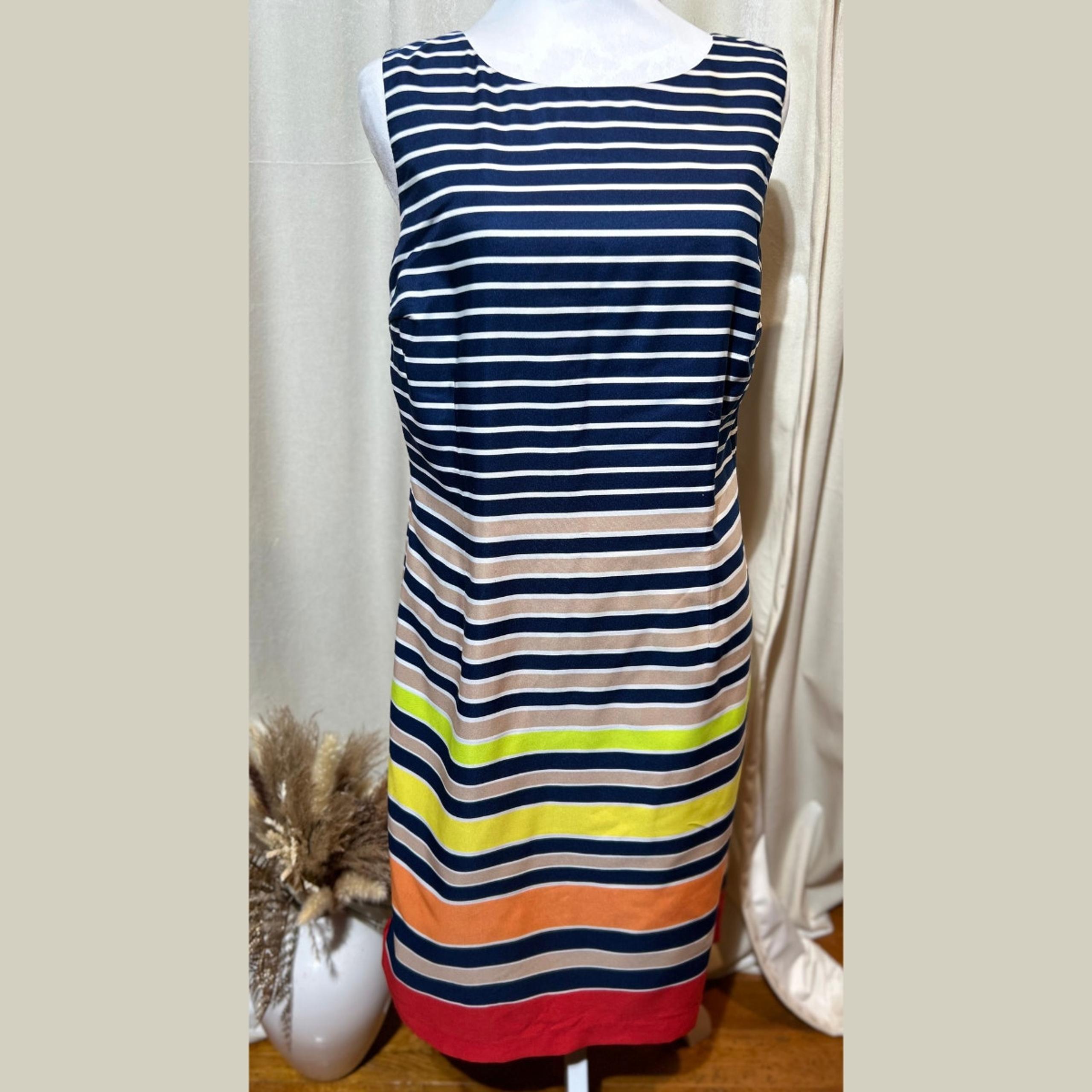 Ellen Tracy Striped Sheath Dress – Multicolor, Size 8