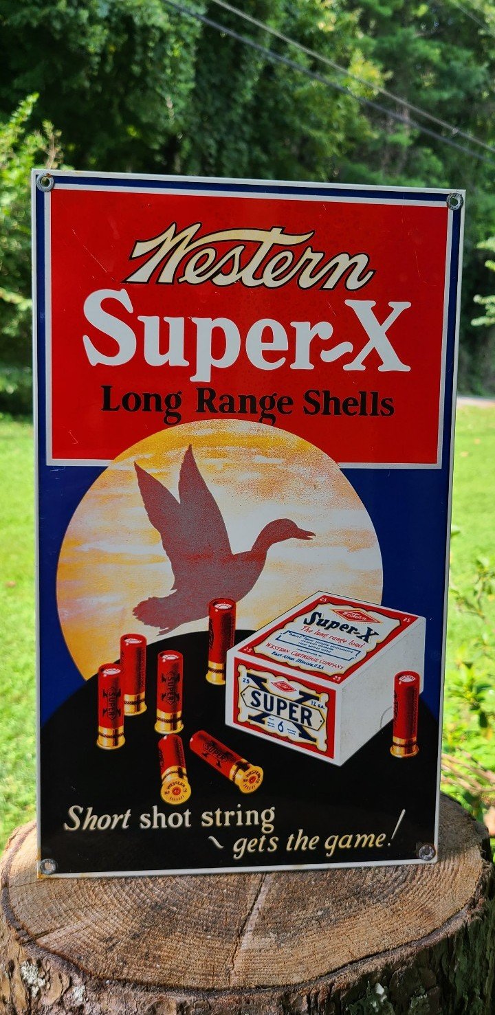Winchester long range Shells vintage porcelain sign