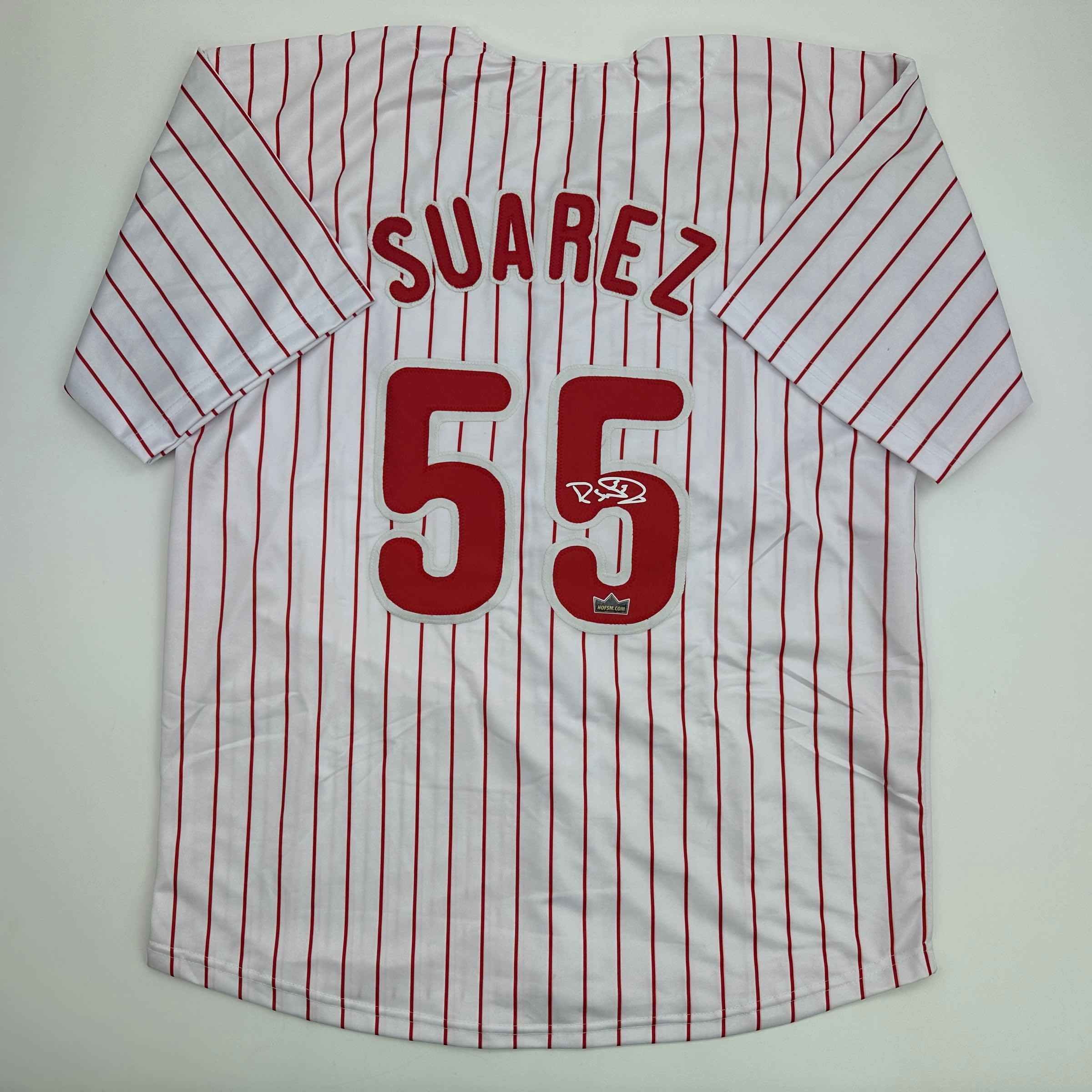 Facsimile Autographed Ranger Suarez Philadelphia Pinstripe Auto Jersey Size Me