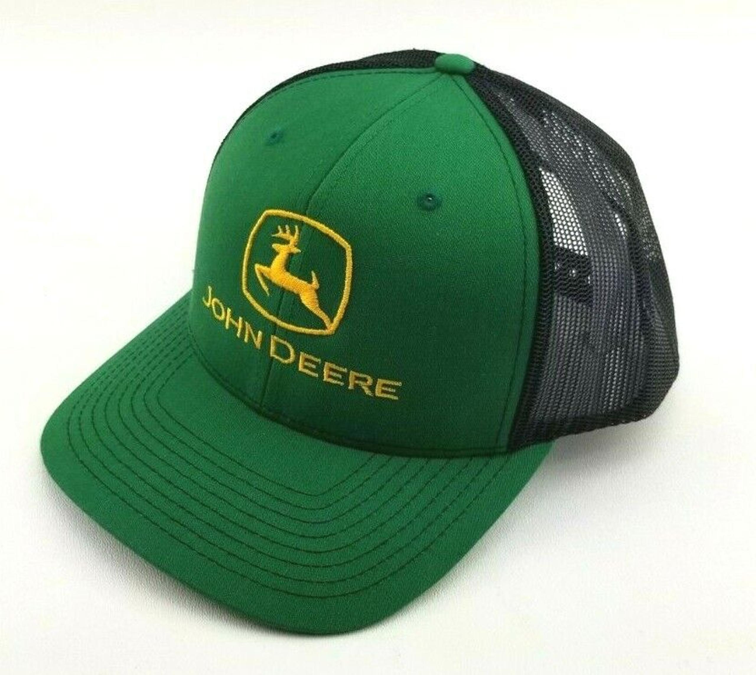 John Deere Tractor Custom Inspired Kelly Green Black Trucker hat Farmer headwear