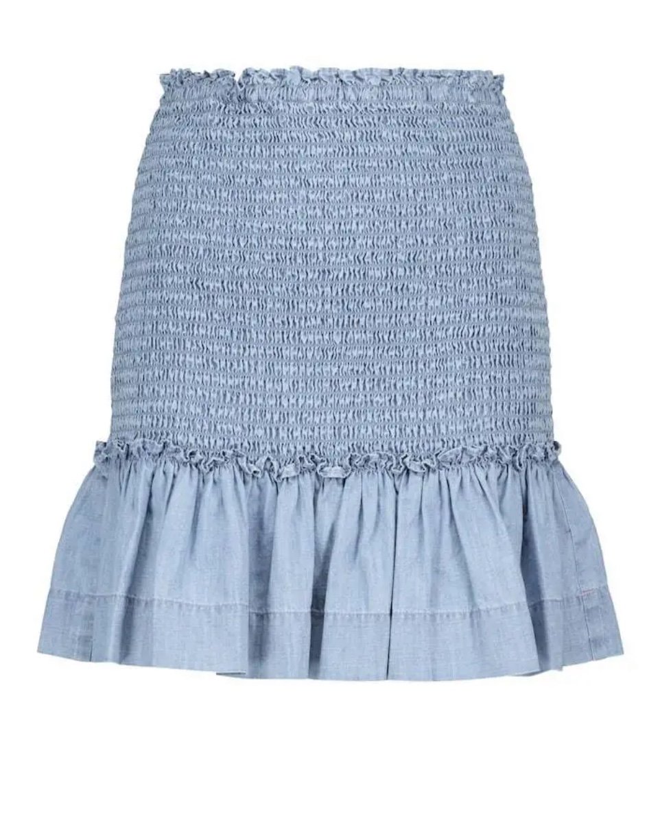 Veronica Beard Aloya Chambray Miniskirt