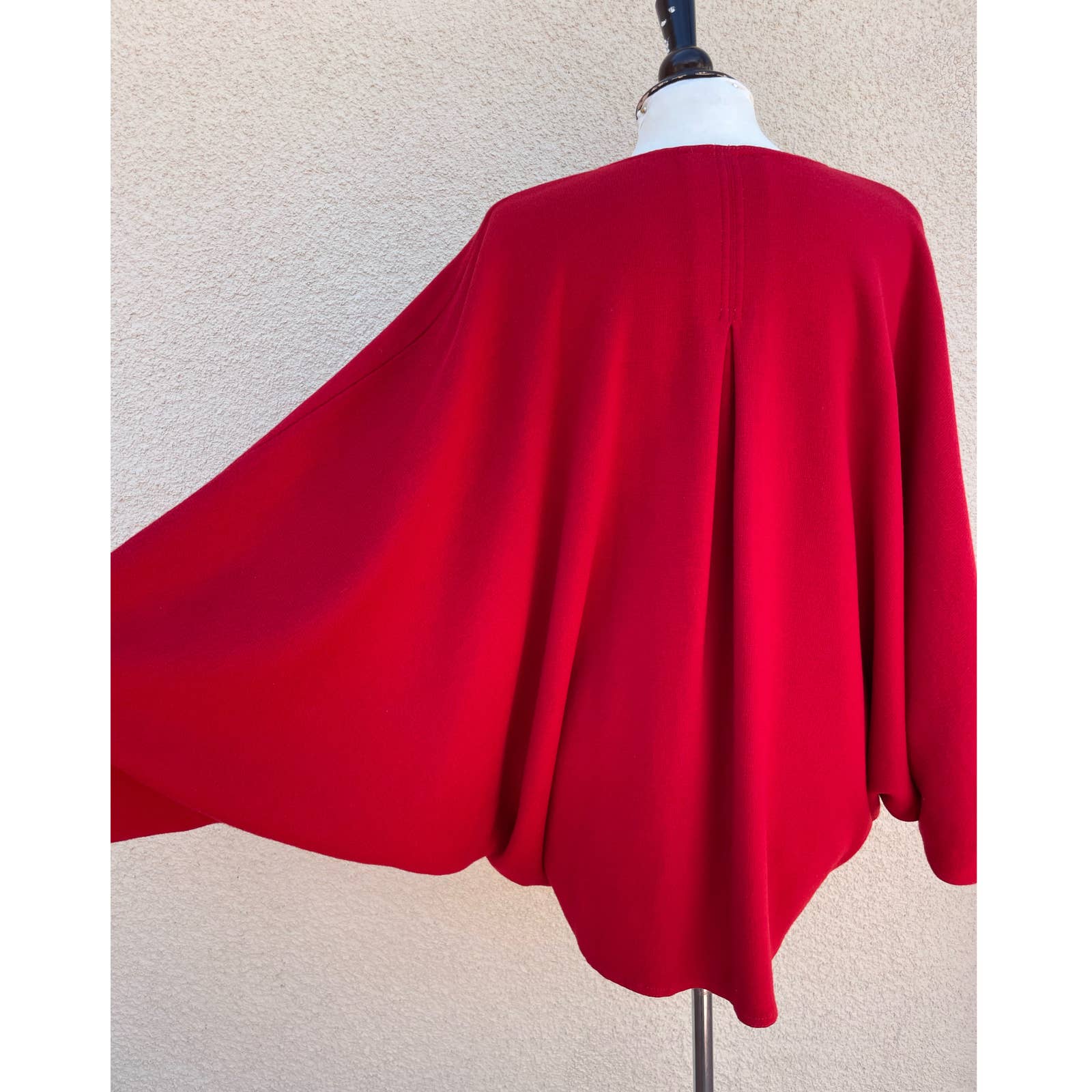 St. John Red Dolman Batwing shops Thick Knit Blouse S Wool Blend