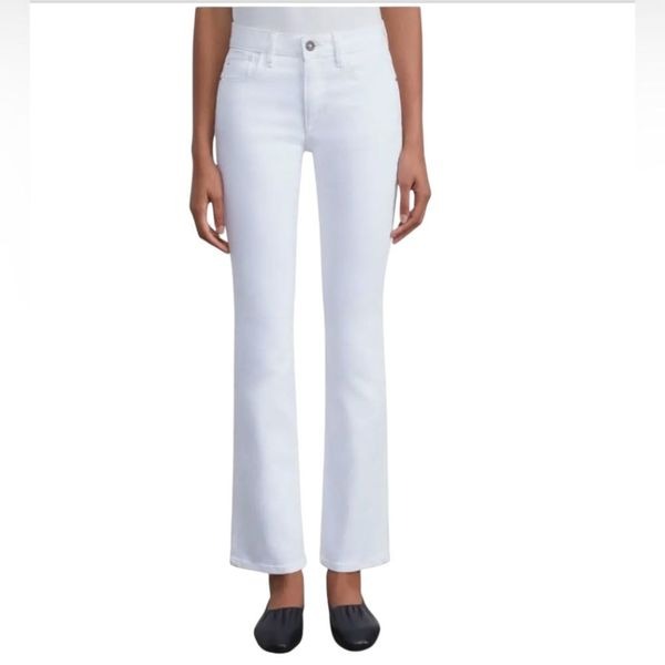 Lafayette 148 New York White Mercer Kick Flare Jeans Size 31 MSRP 498.00